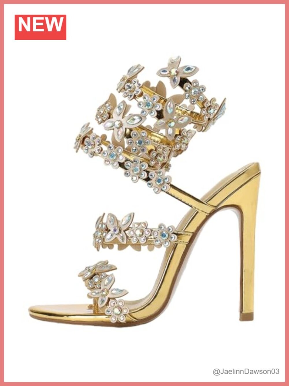 Diamante High Heels Sparkly Heels Women's Heeled Sandals Faux Leather